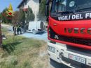 Furgone in fiamme a Oleggio, nessun ferito
