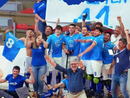 Festa al palazzetto Stefano dal Lago per la promozione in A1 dell'Hockey Novara