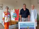 Il pittore trecatese Minera ha donato un quadro alla biblioteca civica