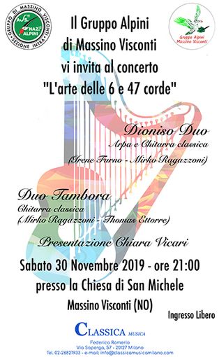 Il 30 novembre alla chiesa di San Michele di Massino Visconti l’ ”arte delle 6 e 47 corde”