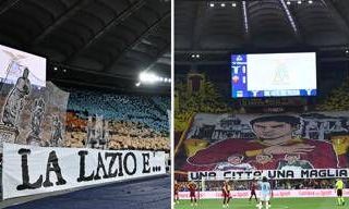 Lazio-Roma, il derby delle curve e delle coreografie - Video