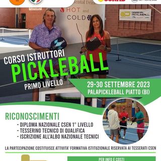 Pickleball: a Piatto, in provincia di Biella, il nuovo corso per diventare istruttore di 1° livello