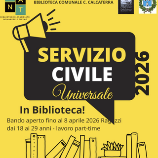 Servizio Civile Universale 2026: un’opportunità alla Biblioteca Calcaterra di Bellinzago