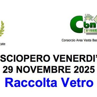 Sciopero nazionale del 29 Novembre: possibili disagi nella raccolta porta a porta