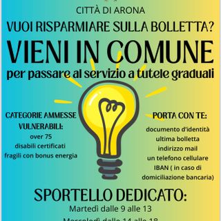 Arona lancia il primo sportello comunale per risparmiare sulla bolletta della luce Arona lancia il primo sportello comunale per risparmiare sulla bolletta della luce