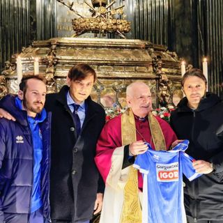 Gli Azzurri in visita allo Scurolo di San Gaudenzio