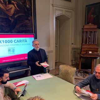 Da sinistra Federico Diotti, mons. Fausto Cossalter, don Giorgio Borroni