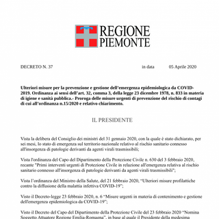 Attenzione: circola in rete una falsa ordinanza della Regione Piemonte