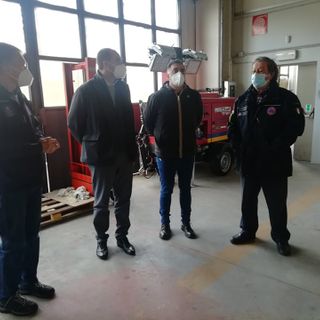 Binatti visita la sede del coordinamento di Protezione Civile a Gattico