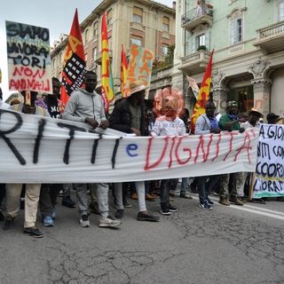 Immagine della manifestazione del 21 luglio 2018 da parte dei braccianti agricoli