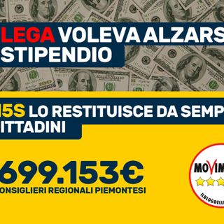 Costi politica, Gruppo M5S: “Figuraccia della Lega, marcia indietro sulla proposta di aumentare lo stipendio agli assessori. Ora diminuire i compensi ai consiglieri”