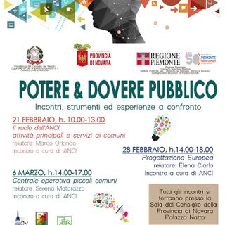 Si conclude domani il ciclo di incontri 'Potere e dovere pubblico'