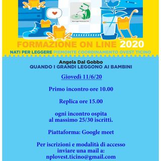 Giovedì 11 inizia la formazione online per i volontari di Nati per Leggere