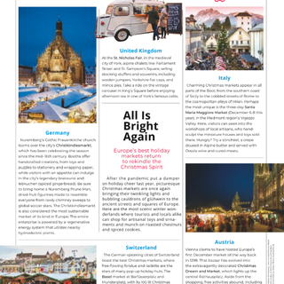 Sulla rivista di bordo della United Airlines 'atterrano' i Mercatini di Santa Maria