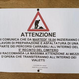 ‍Trecate: da domani partono le asfaltature dei vialetti  nel quinto recinto del cimitero comunale
