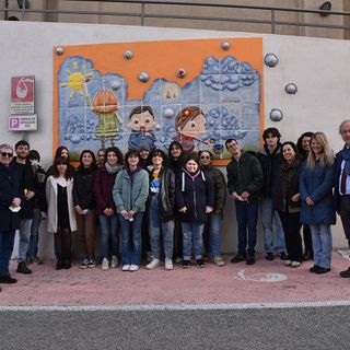 Inaugurato il murales della rampa di accesso al Padiglione D dell'ospedale di Novara