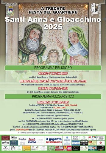 Trecate, il quartiere Sant’Anna e Gioacchino si prepara alla festa 2025
