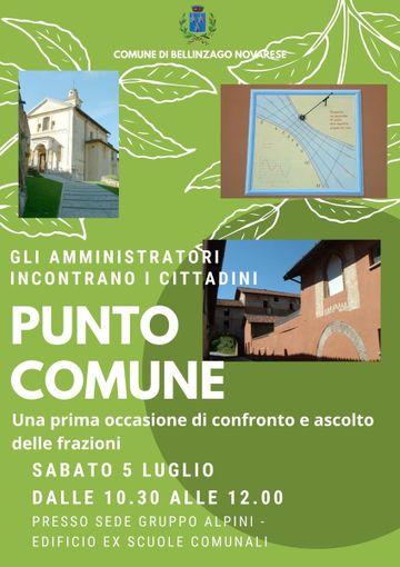 Bellinzago Novarese, al via gli incontri con i cittadini: sabato 5 luglio prima tappa a Cavagliano Bellinzago Novarese, al via gli incontri con i cittadini: sabato 5 luglio prima tappa a Cavagliano