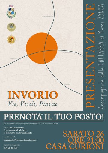 Sarà presentato sabato 26 a Casa Curioni il libro ‘ Invorio. Vie, Vicoli, Piazze’