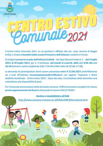Aprirà il 5 luglio il Centro Estivo di Trecate Aprirà il 5 luglio il Centro Estivo di Trecate