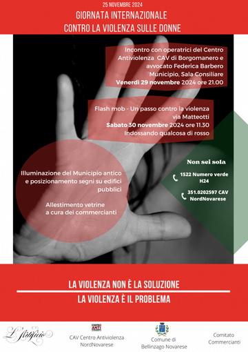 Bellinzago si unisce alla lotta contro la violenza sulle donne: giornata di sensibilizzazione e solidarietà Bellinzago si unisce alla lotta contro la violenza sulle donne: giornata di sensibilizzazione e solidarietà