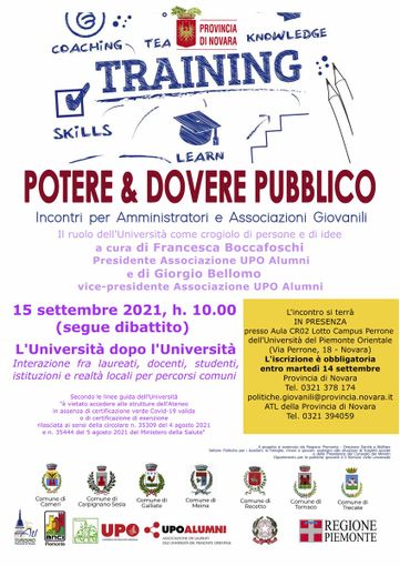 Proseguono gli incontri di “Potere&dovere pubblico” Proseguono gli incontri di “Potere&dovere pubblico”