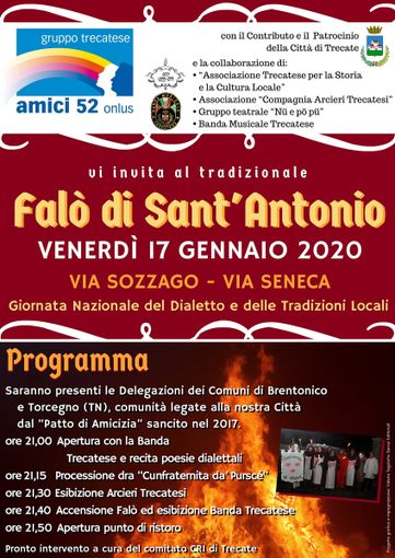 Trecate, tradizionale falò di Sant'Antonio il 17 gennaio Trecate, tradizionale falò di Sant'Antonio il 17 gennaio