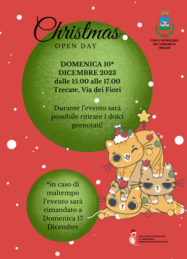 Domenica “Chistmas Open Day” all’Oasi Felina Trecate Domenica “Chistmas Open Day” all’Oasi Felina Trecate