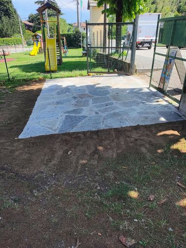 Completati i lavori all’ingresso del parco giochi di Brovello