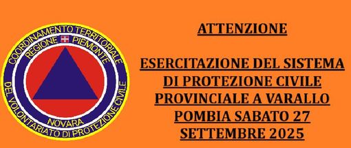 Varallo Pombia, maxi esercitazione di Protezione Civile sabato 27 settembre