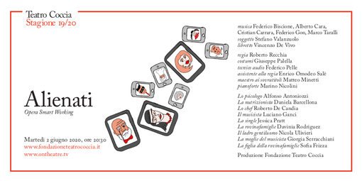 Martedì andrà in scena ‘Alienati’ la prima opera in smart working del Teatro Coccia