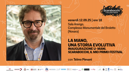 “La mano, una storia evolutiva”: Telmo Pievani inaugura il nuovo ciclo culturale a Novara “La mano, una storia evolutiva”: Telmo Pievani inaugura il nuovo ciclo culturale a Novara