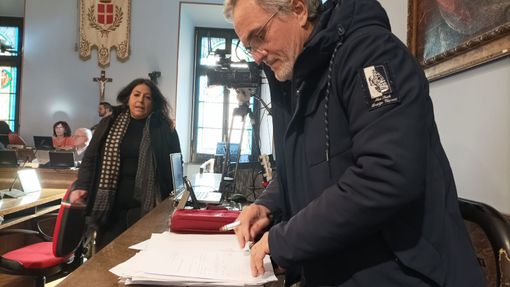Nella foto: Massimo Giubertoni a Palazzo Cabrino Nella foto: Massimo Giubertoni a Palazzo Cabrino