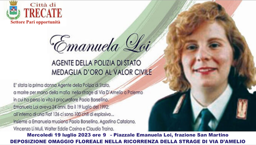 Trecate ricorda la prima donna poliziotto vittima della mafia Emanuela Loi Trecate ricorda la prima donna poliziotto vittima della mafia Emanuela Loi