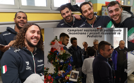 Anche i campioni nazionali di pallanuoto incontrano i piccoli ricoverati in Pediatria