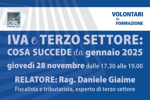 Nuove regole Iva per il terzo settore: corso online il 28 novembre Nuove regole Iva per il terzo settore: corso online il 28 novembre