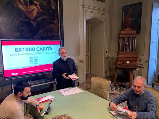 Da sinistra Federico Diotti, mons. Fausto Cossalter, don Giorgio Borroni Da sinistra Federico Diotti, mons. Fausto Cossalter, don Giorgio Borroni