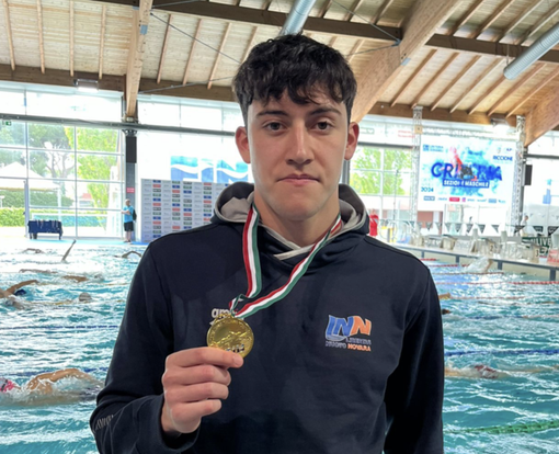 Riccardo Rigazio campione italiano nei 50 rana juniores Riccardo Rigazio campione italiano nei 50 rana juniores