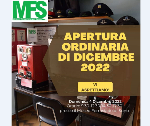 Apertura di dicembre del Museo Ferroviario di Suno