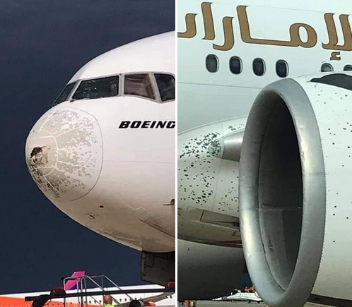 Boeing colpito dalla grandine: ha chiesto il rientro a Malpensa sopra il lago d’Orta Boeing colpito dalla grandine: ha chiesto il rientro a Malpensa sopra il lago d’Orta