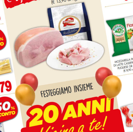 Sono in corso le promozioni su tantissimi prodotti da Prestofresco, in occasione del 20 anniversario