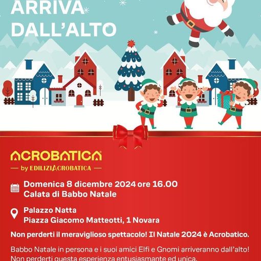 Babbo Natale acrobatico arriva dal cielo