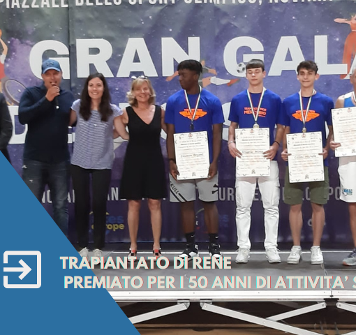 Trapiantato di rene 18 anni fa e’ stato premiato dal Comune per i 50 anni di attivita’ sportiva