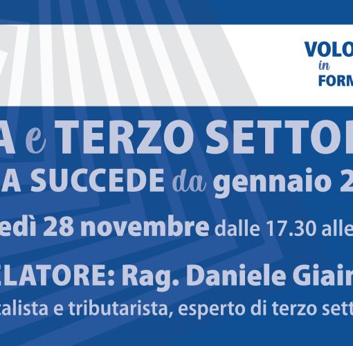 Nuove regole Iva per il terzo settore: corso online il 28 novembre