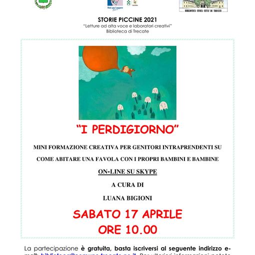 Il 17 aprile si terrà la miniformazione sulle favole “I perdigiorno”