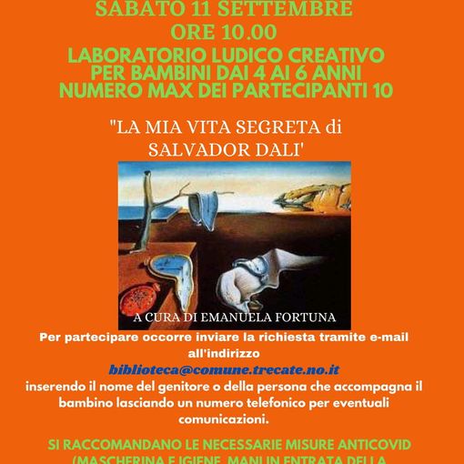 Sabato a Trecate un laboratorio per i bambini ispirato a Salvador Dalì