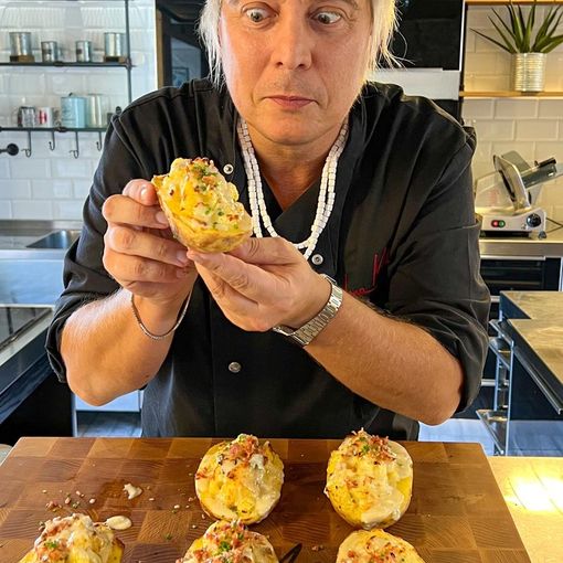 Andrea Mainardi presenta le patate fondenti con il gorgonzola dolce dop Palzola