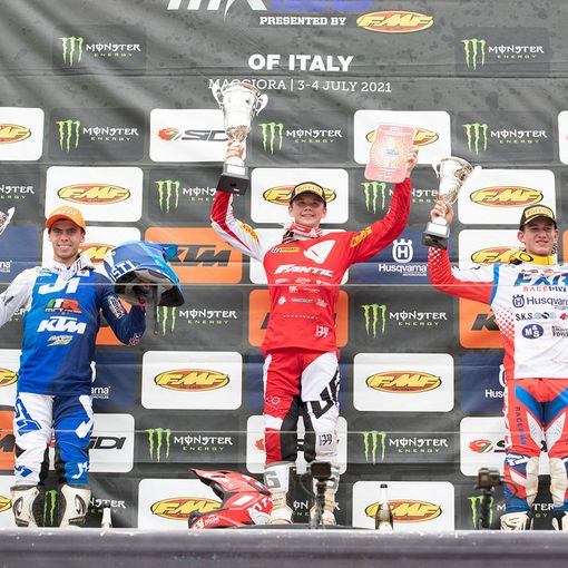 Filippo Zonta (Honda) vince a Maggiora il round italiano dell’europeo EMX Open. Il romano Valerio Lata (Ktm) è 2° nella classe EMX Open