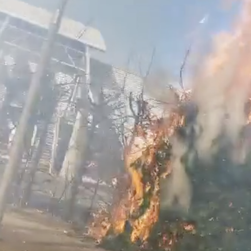 Incendio all'area dell'ex Sporting