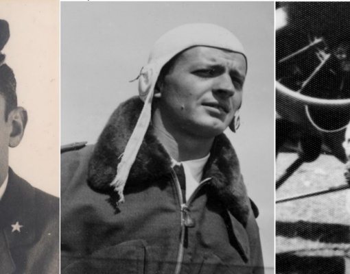 A sinistra: il Ten. Silvio Cella; al centro: il magg. C.E. Buscaglia; a dx: il serg. magg. Teresio Martinoli